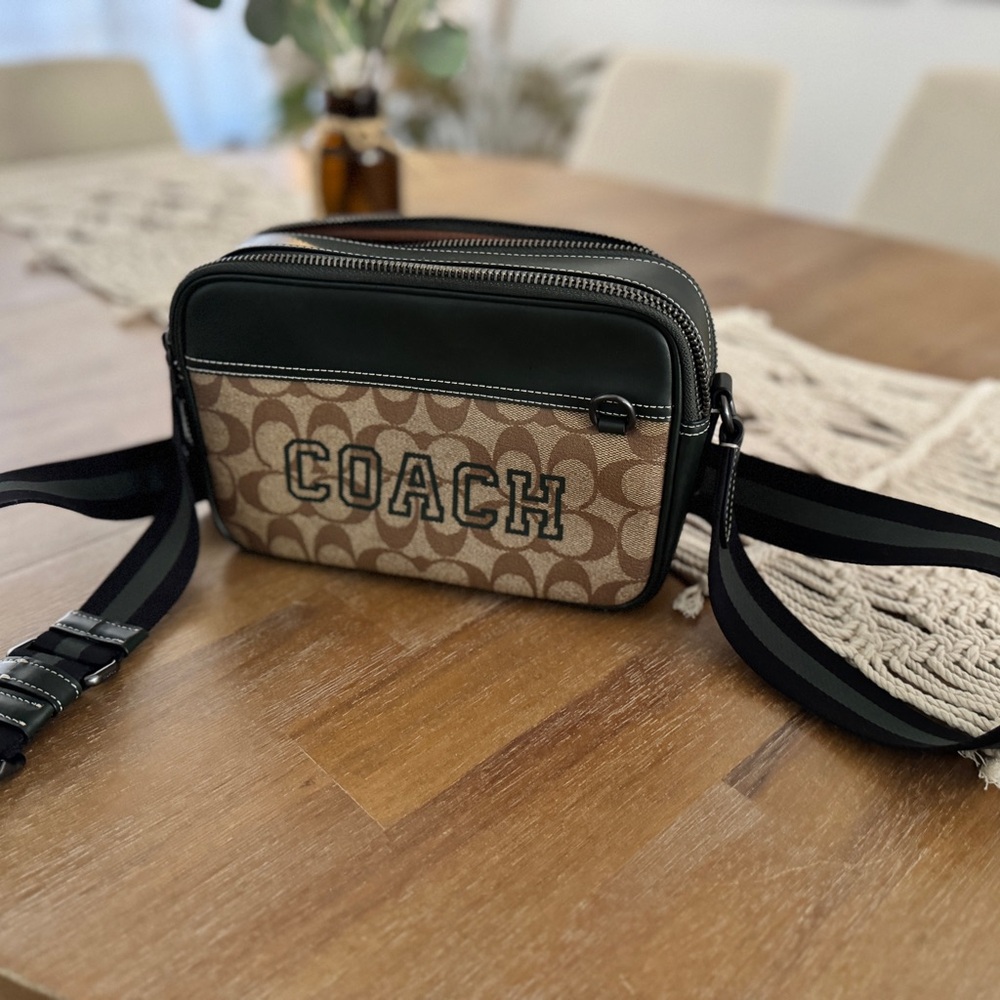 Coach Tan and Black Men's Belt Bag